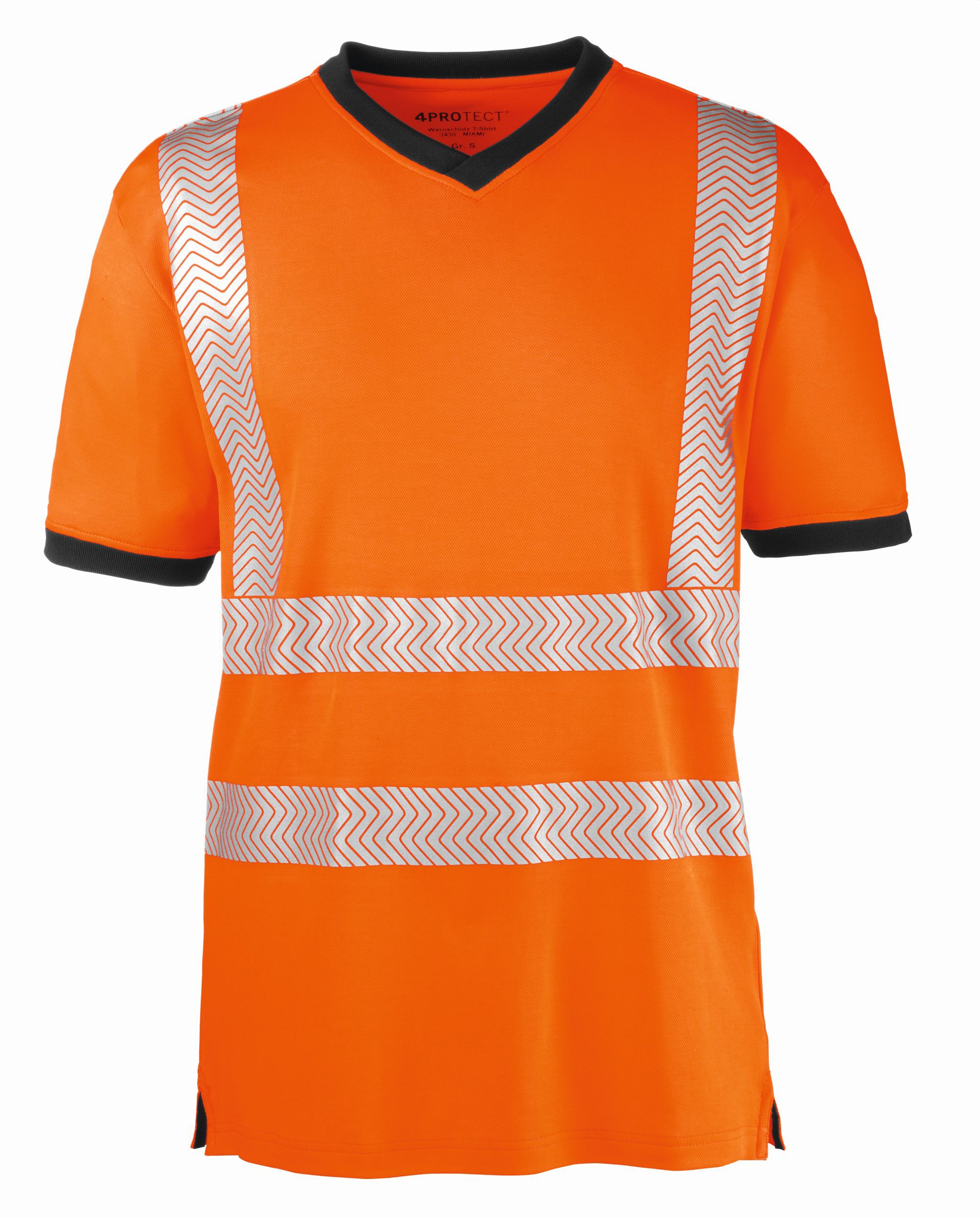 4PROTECT® Warnschutz UV-T-Shirt MIAMI leuchtorange/grau