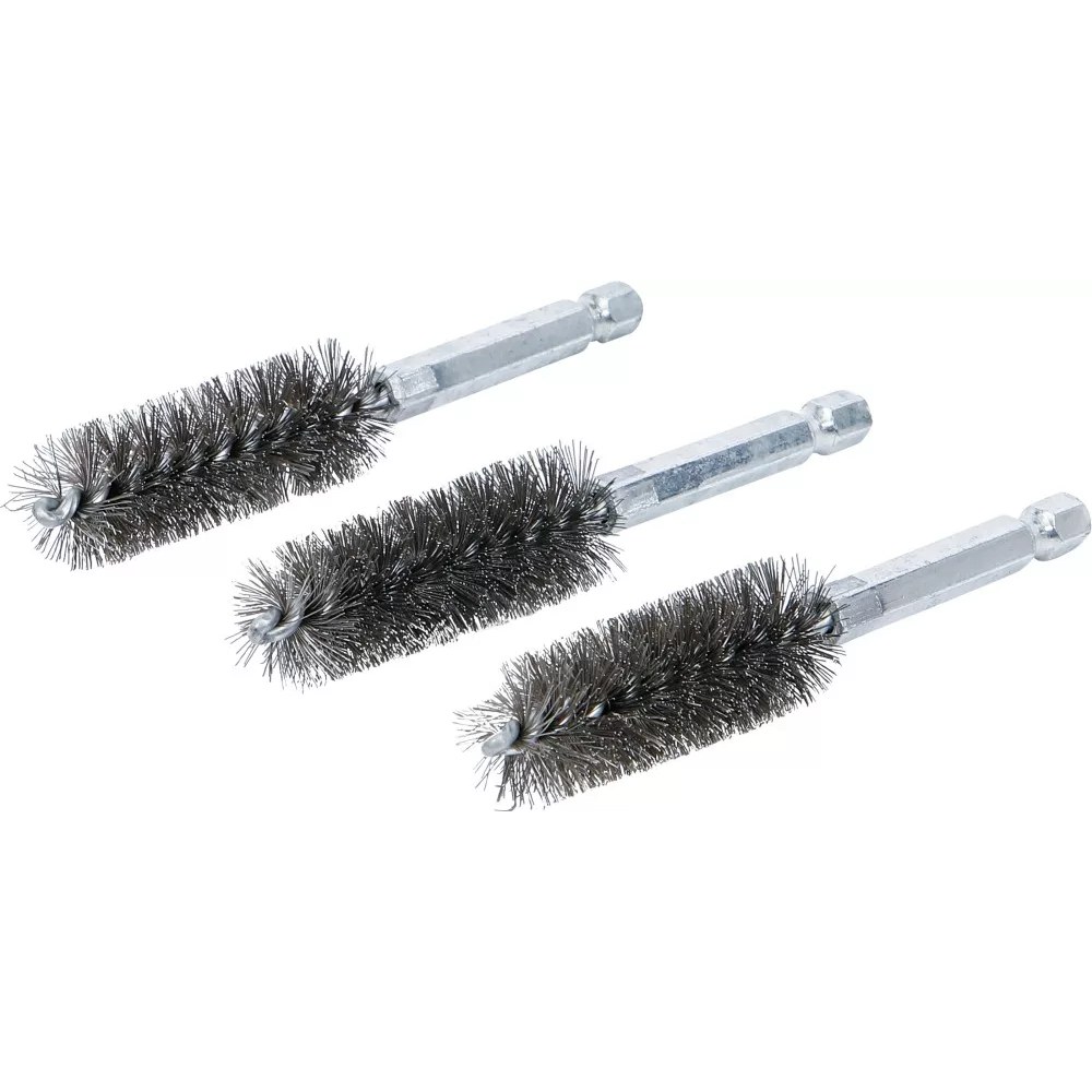 Stahlbürste, 17 mm, Antrieb Außensechskant 6,3 mm (1/4"), 3-tlg.