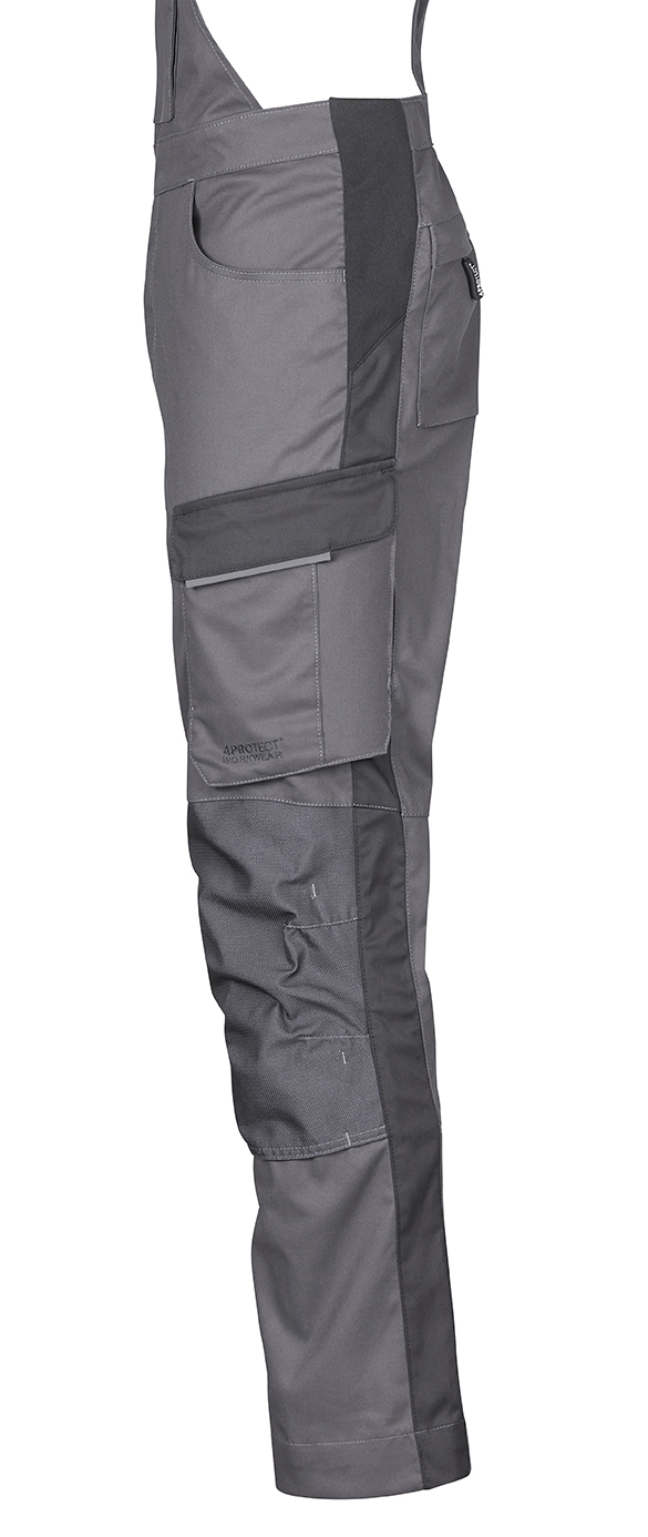 4PROTECT® Workwear Latzhose grau/schwarz