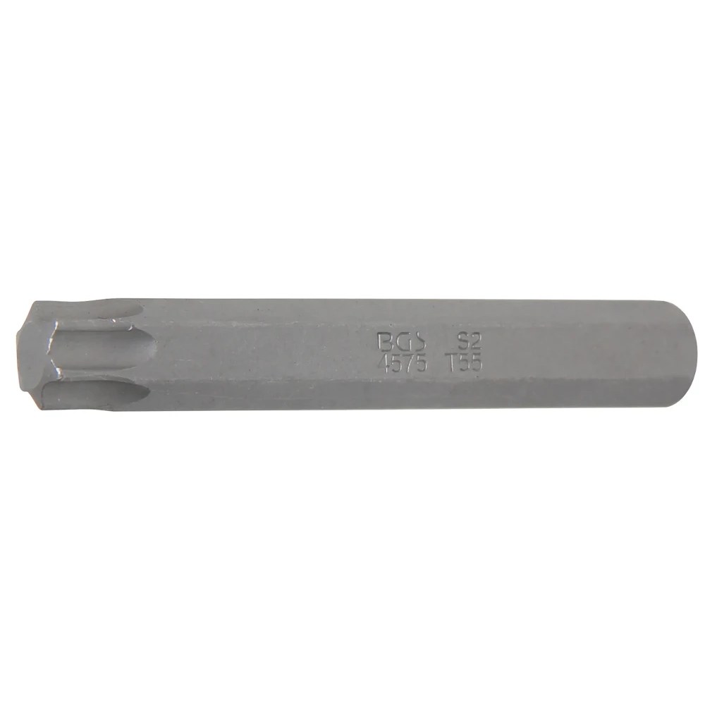 Bit, Länge 75 mm, Antrieb Außensechskant 10 mm (3/8"), T-Profil (für Torx) T55