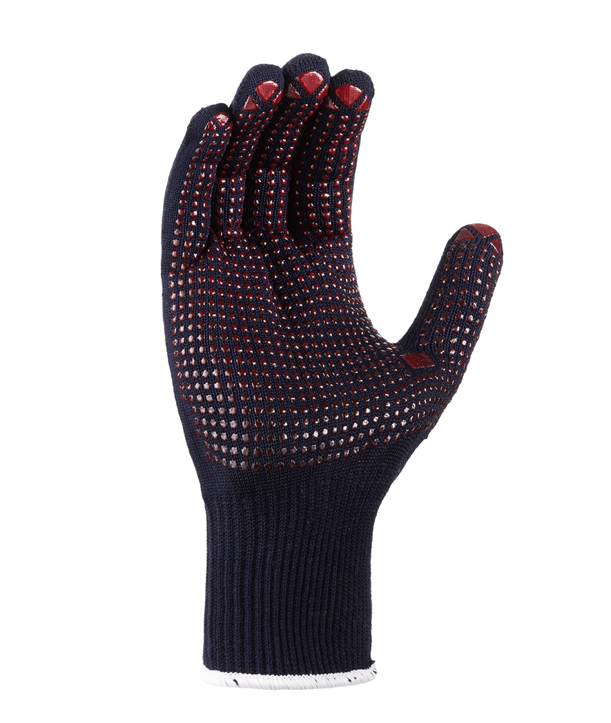 teXXor® Feinstrick-Handschuhe BAUMWOLLE/NYLON blau/rote Noppen