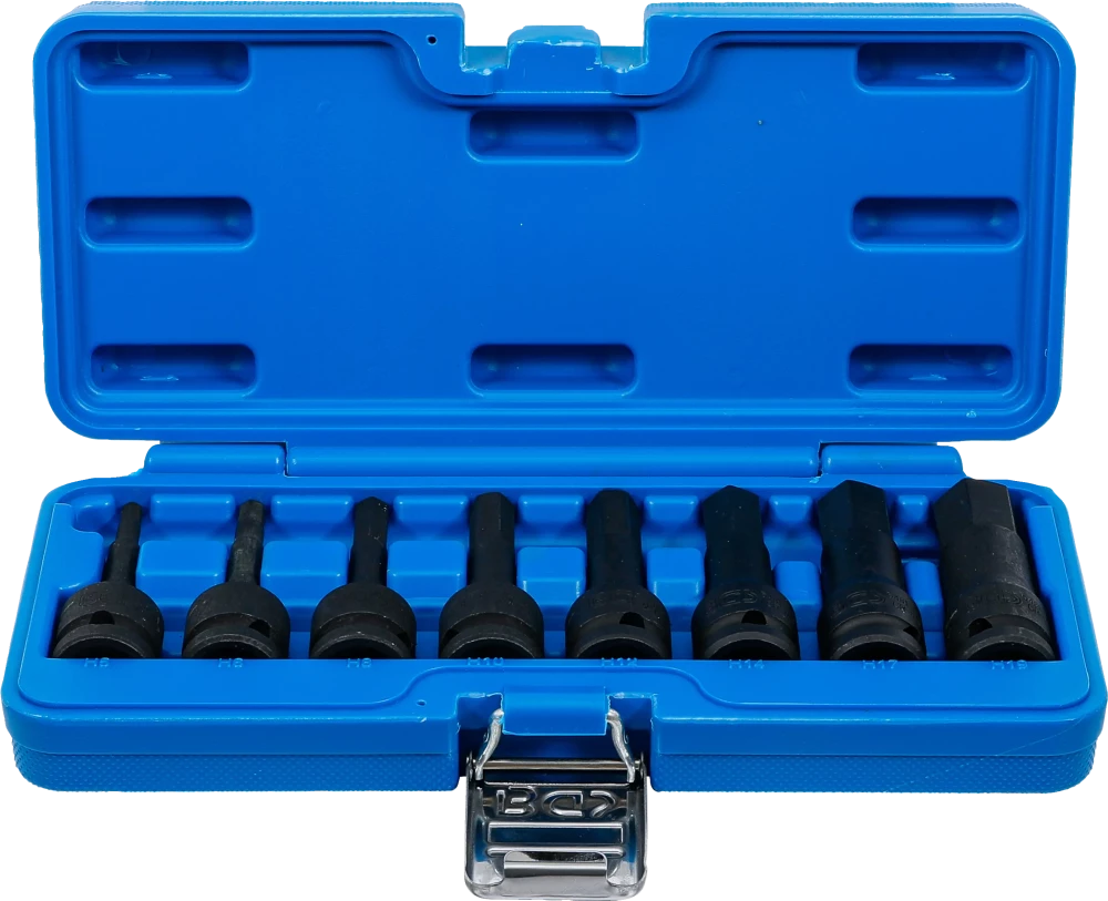 Kraft-Bit-Einsatz-Satz, Antrieb Innenvierkant 12,5 mm (1/2"), Innensechskant 5 - 19 mm, 8-tlg.