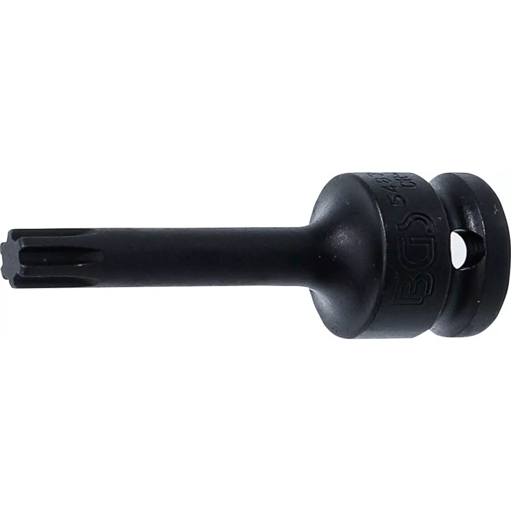 Kraft-Bit-Einsatz, Länge 75 mm, Antrieb Innenvierkant 12,5 mm (1/2"), Keil-Profil (für RIBE) M9