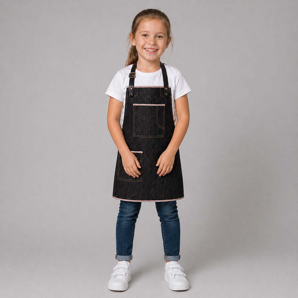 Kinder Latzschürze, schwarz