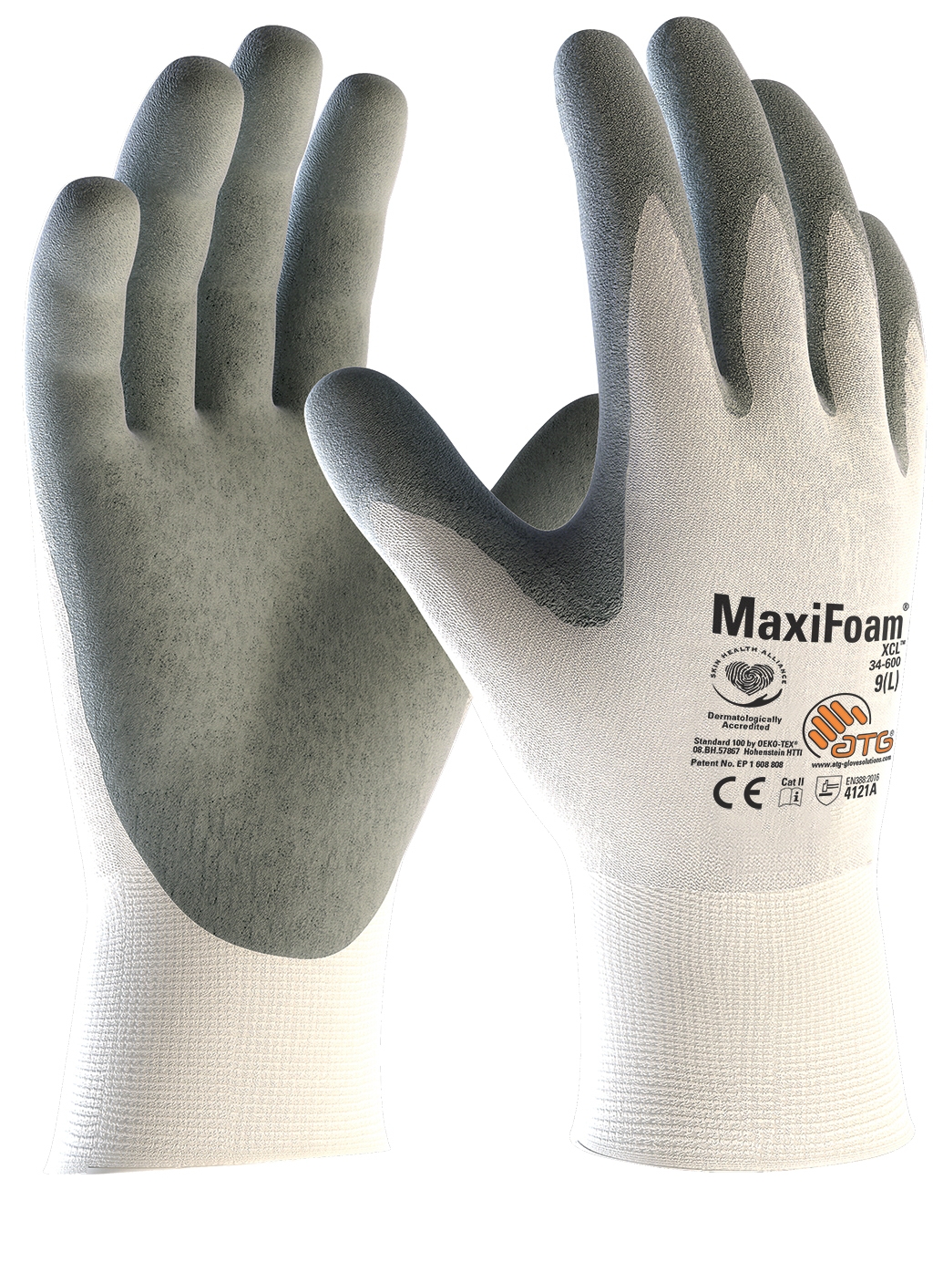 MaxiFoam® XCL™ Nylon-Strickhandschuhe (34-600) weiß/grau