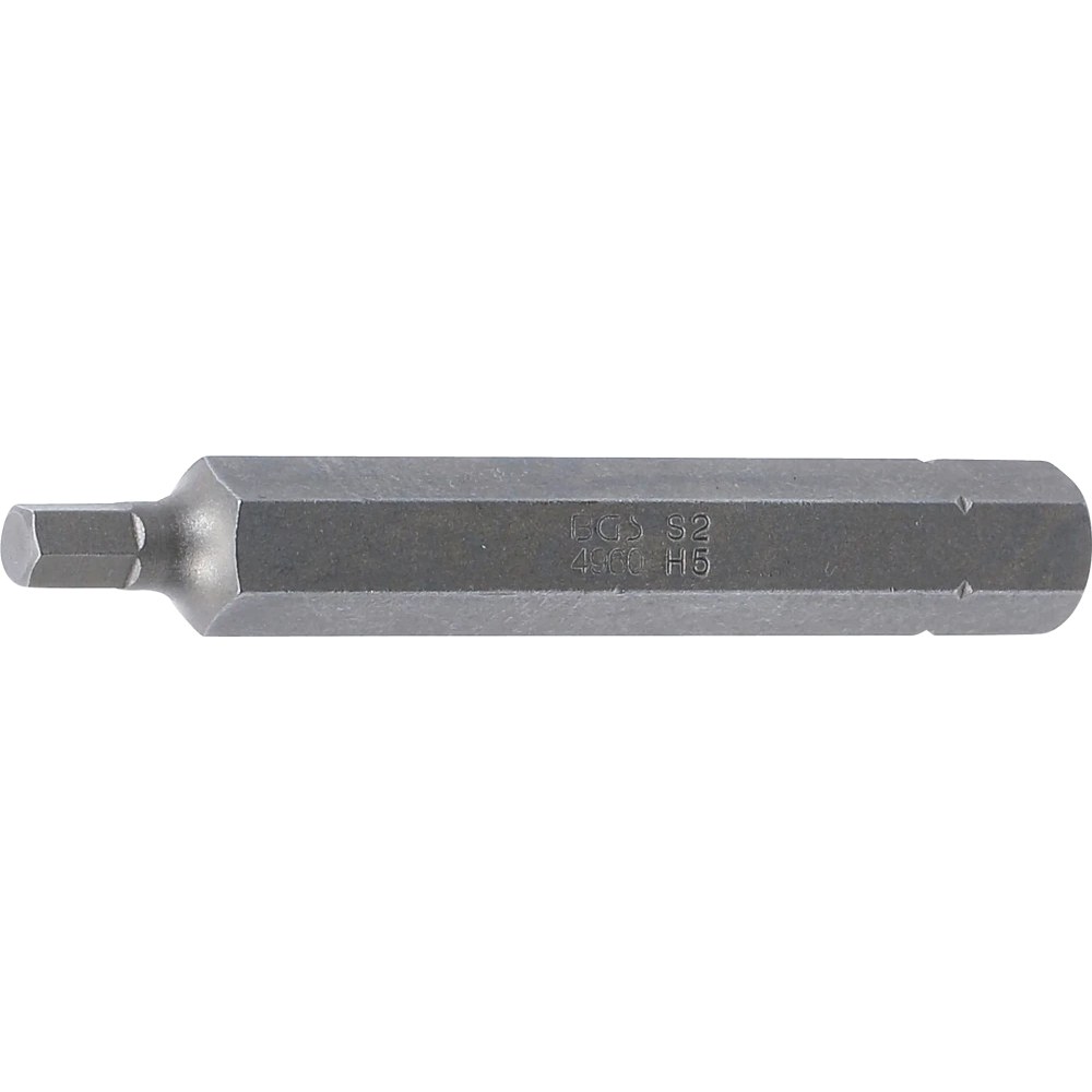 Bit, Länge 75 mm, Antrieb Außensechskant 10 mm (3/8"), Innensechskant 5 mm