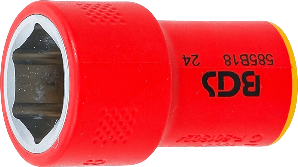 VDE-Steckschlüssel-Einsatz Sechskant, Antrieb Innenvierkant 10 mm (3/8"), SW 18 mm