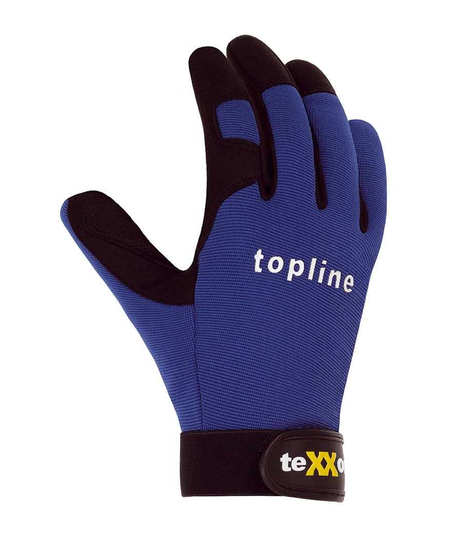 teXXor® Kunstleder-Handschuhe NAPLES, SB-Verpackung blau/schwarz