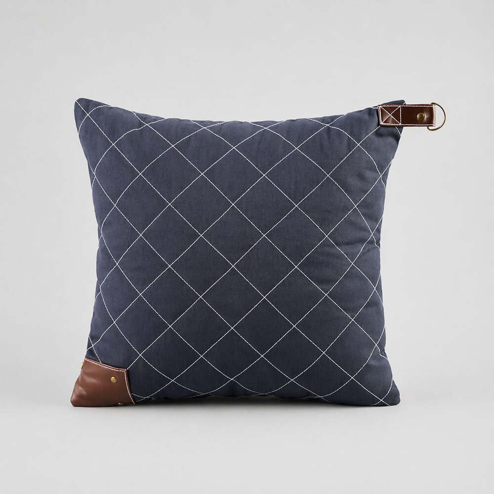 Canvaskissen 40 x 40 cm stonewashed navy