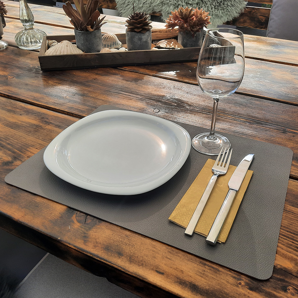 Platzset 43 x 30 cm silbergrau 6 Stück