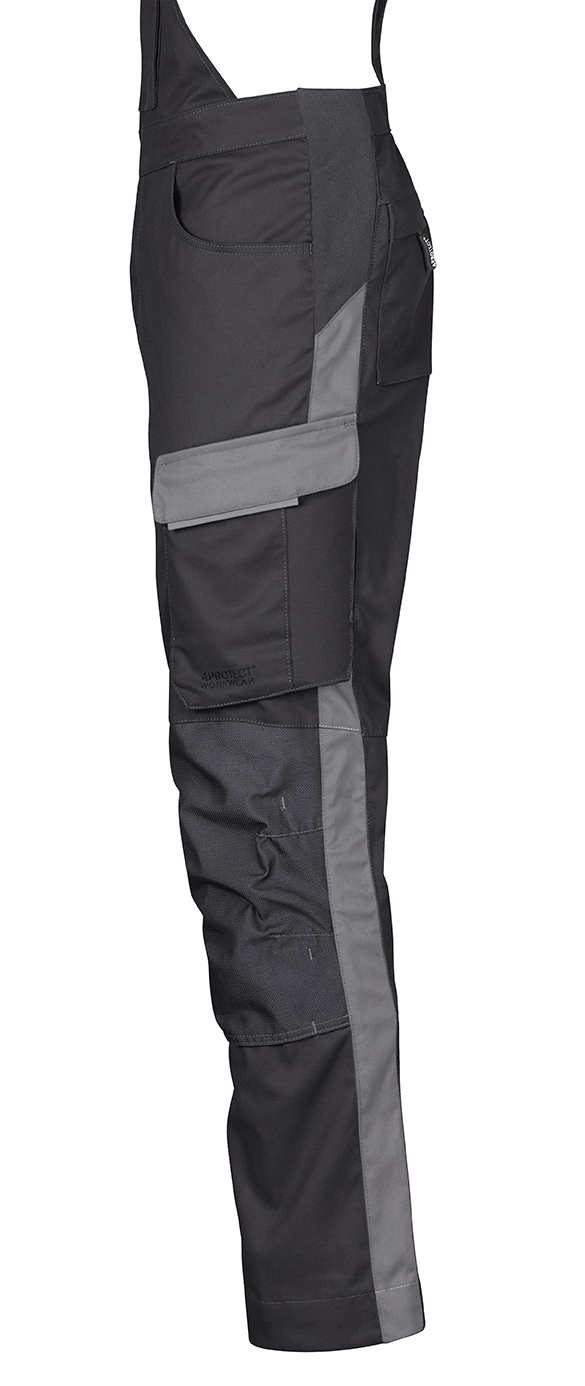 4PROTECT® Workwear Latzhose schwarz/grau