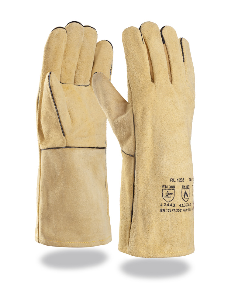 Schweißer | Rindkernspaltlederhandschuh | Größe 10 | Länge 35 cm