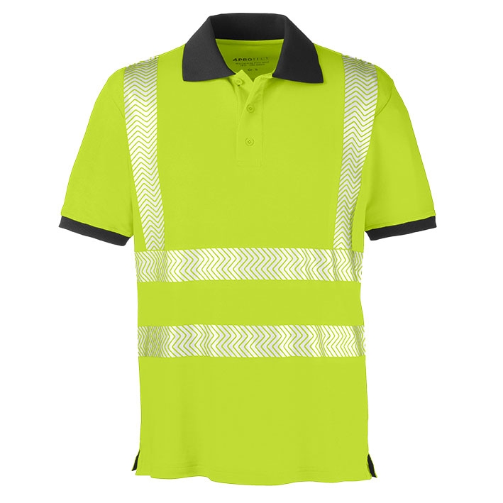 4PROTECT® Warnschutz UV-Poloshirt ORLANDO leuchtgelb/grau