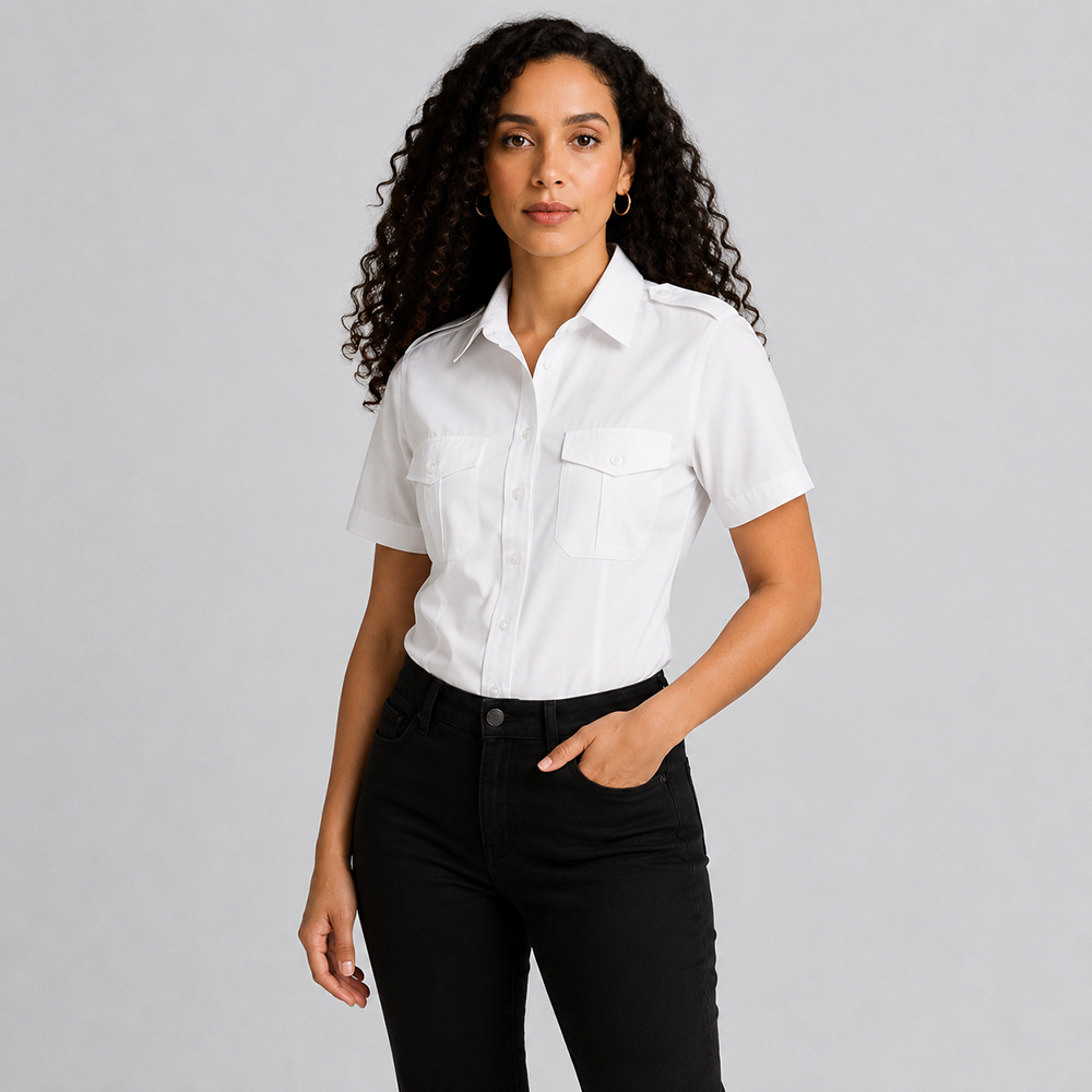 Damen Pilotenbluse halbarm