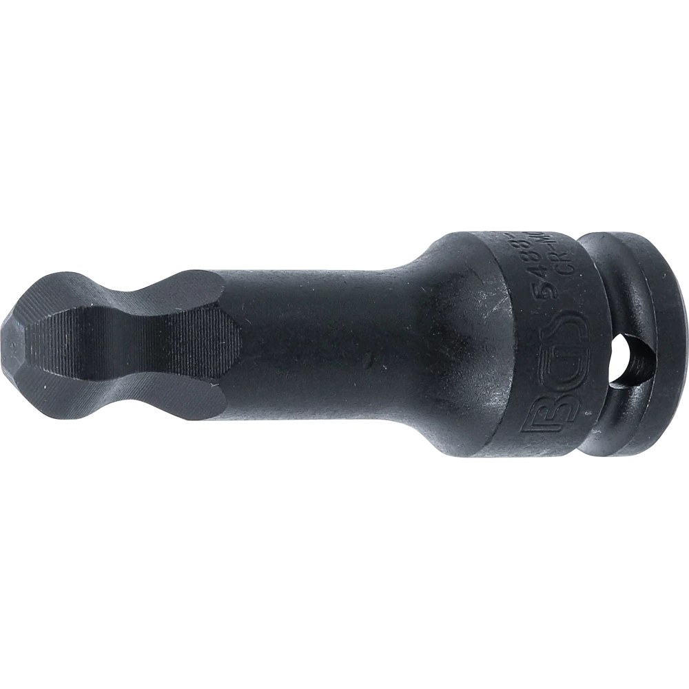 Kraft-Bit-Einsatz, Länge 75 mm, Antrieb Innenvierkant 12,5 mm (1/2"), Innensechskant mit Kugelkopf 14 mm