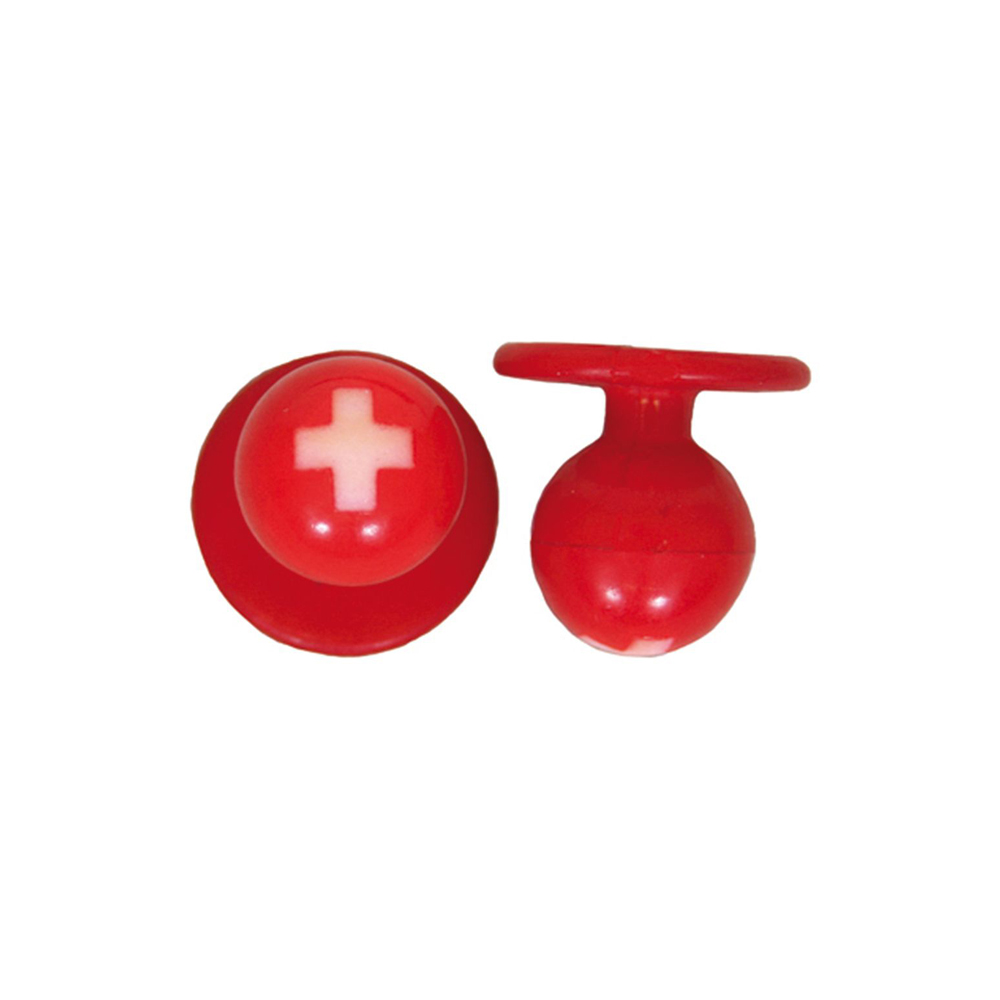 Kugelknöpfe, rot mit Kreuz, Schweiz (12 Stück)