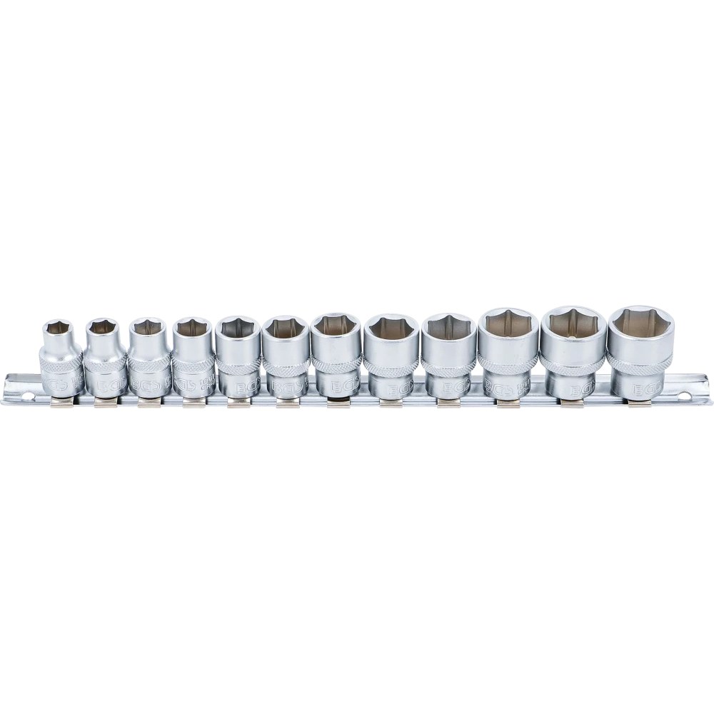 Steckschlüssel-Einsatz-Satz, Sechskant, Antrieb Innenvierkant 10 mm (3/8"), SW 8 - 19 mm, 12-tlg.