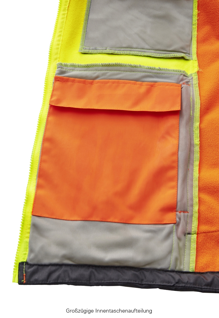 4PROTECT® Warnschutz-Softshelljacke HOUSTON leuchtorange/leuchtgelb