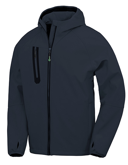 3-Layer Recycled Printable Hooded Casual Softshell Jacket