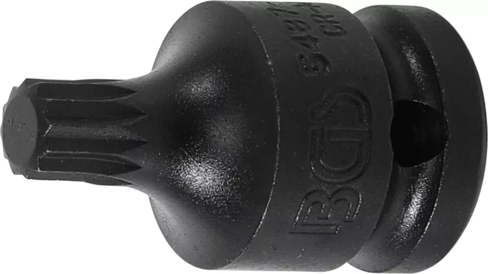 Kraft-Bit-Einsatz, Länge 43 mm, Antrieb Innenvierkant 12,5 mm (1/2"), Innenvielzahn (für XZN) M10