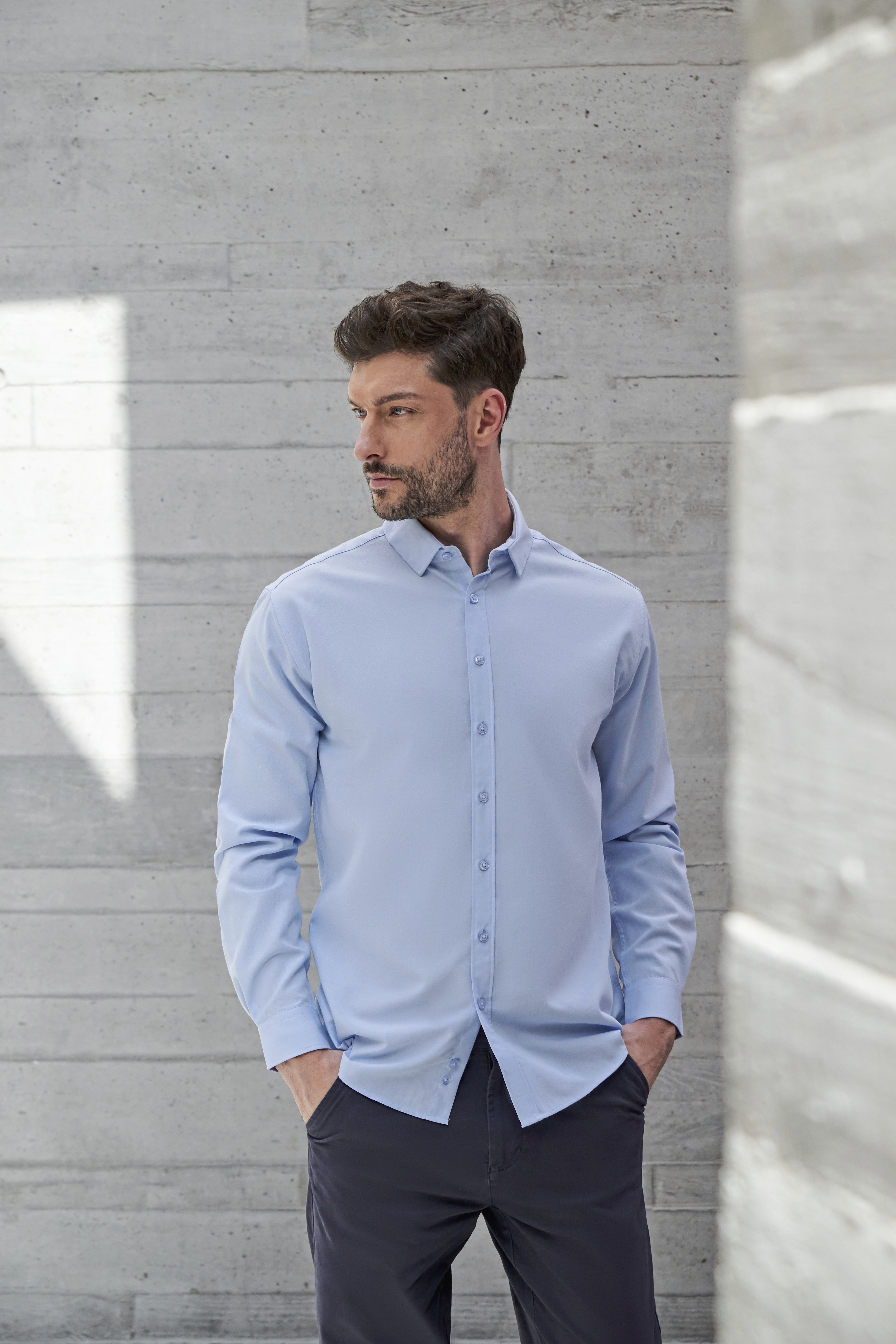 Hemd – Men´s Long Sleeved ´Cotton Feel´ Coolplus Shirt