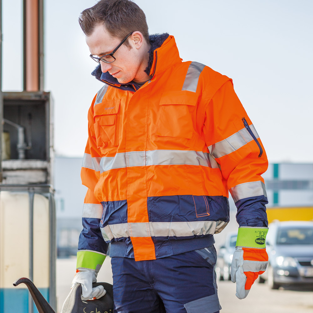 Warnschutz-Pilotjacke Orange/Marine Oliver
