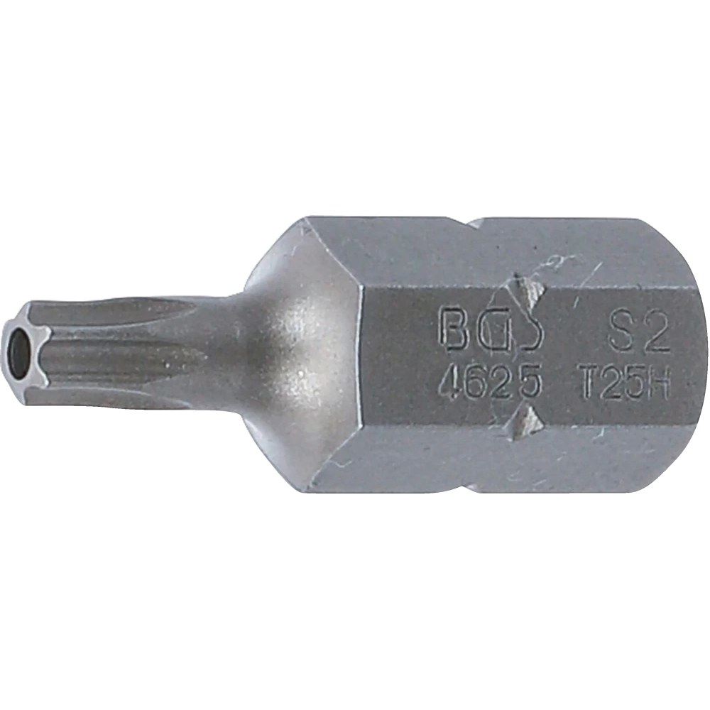 Bit, Länge 30 mm, Antrieb Außensechskant 10 mm (3/8"), T-Profil (für Torx) mit Bohrung T25