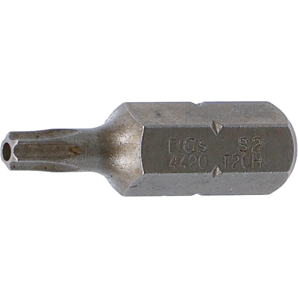 Bit, Länge 30 mm, Antrieb Außensechskant 8 mm (5/16"), T-Profil (für Torx) mit Bohrung T20