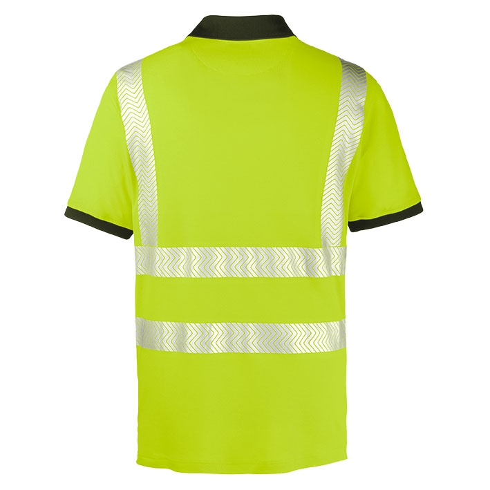 4PROTECT® Warnschutz UV-Poloshirt ORLANDO leuchtgelb/grau
