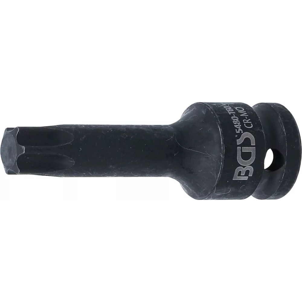 Kraft-Bit-Einsatz, Länge 75 mm, Antrieb Innenvierkant 12,5 mm (1/2"), T-Profil (für Torx) T60