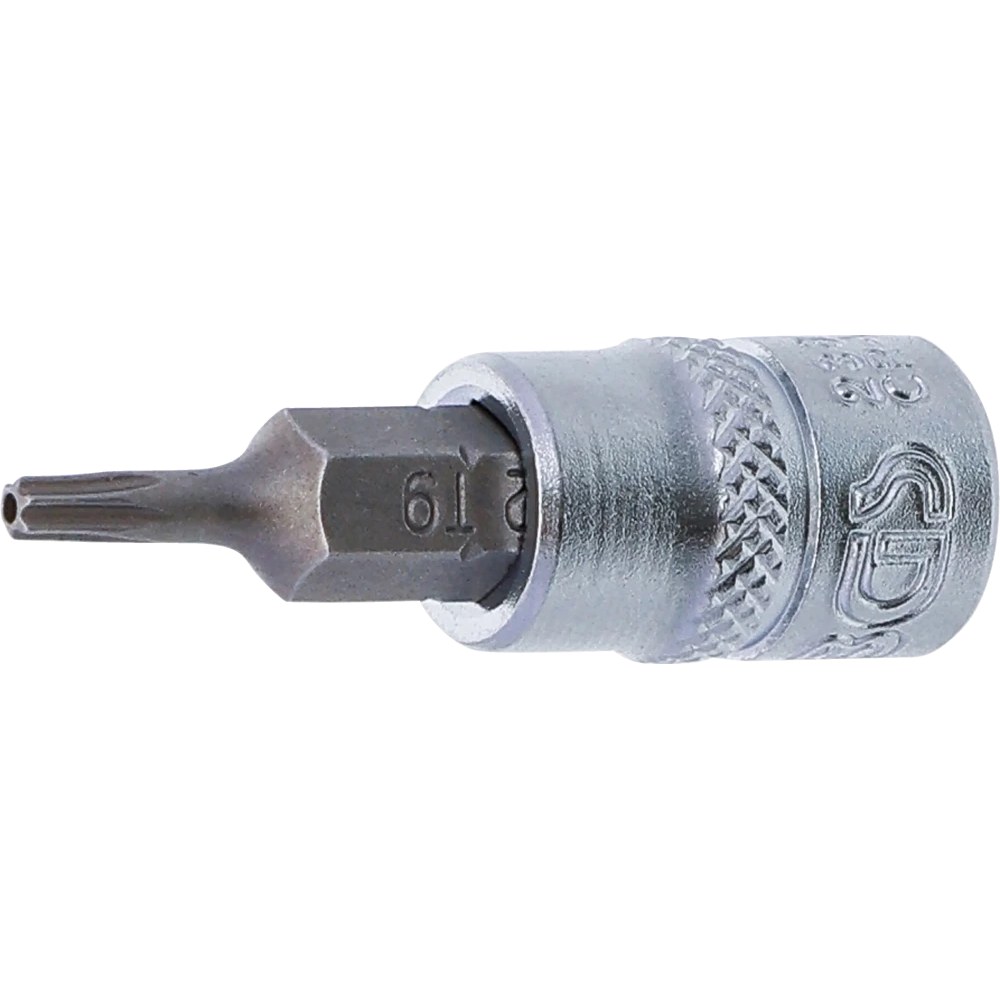 Bit-Einsatz, Antrieb Innenvierkant 6,3 mm (1/4"), T-Profil (für Torx) mit Bohrung T9