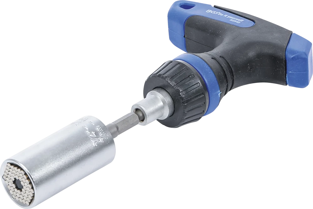 Multi-Einsatz mit Adapter-Satz, mit Ratschen-T-Griff, umschaltbar, 3-tlg.