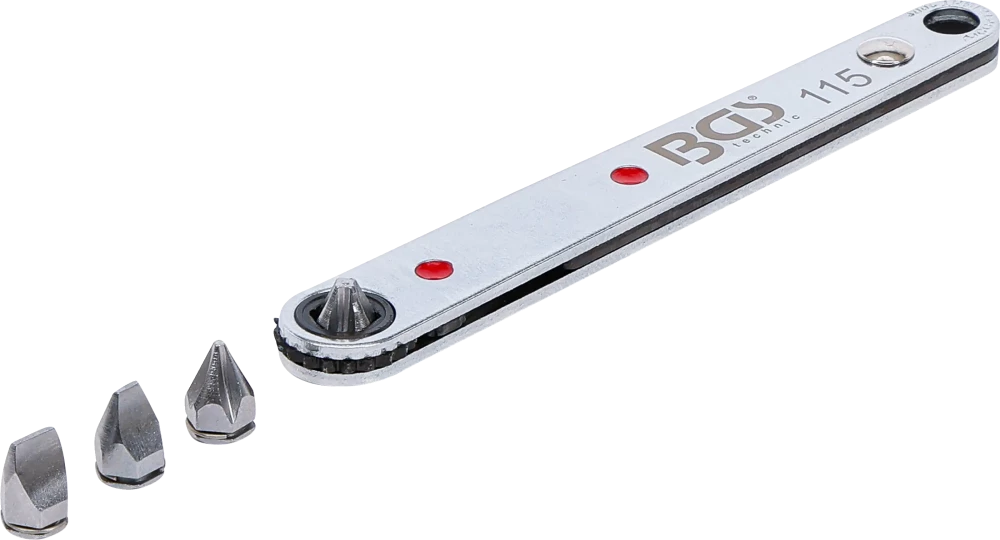 Spezial-Bitknarre, ultra dünn, Abtrieb Innensechskant 6,3 mm (1/4"), inkl. 4 Spezial-Bits