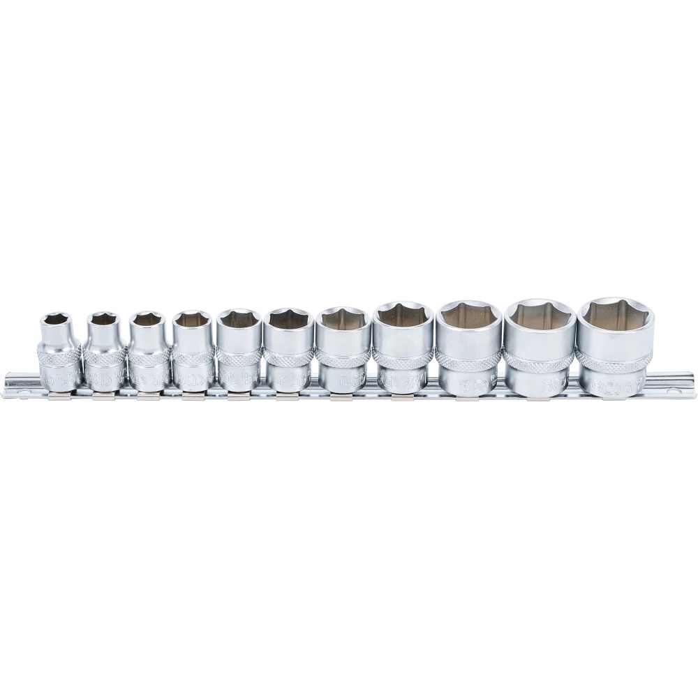 Steckschlüssel-Einsatz-Satz, Sechskant, Antrieb Innenvierkant 10 mm (3/8"), SW 5/16" - 7/8", 11-tlg.