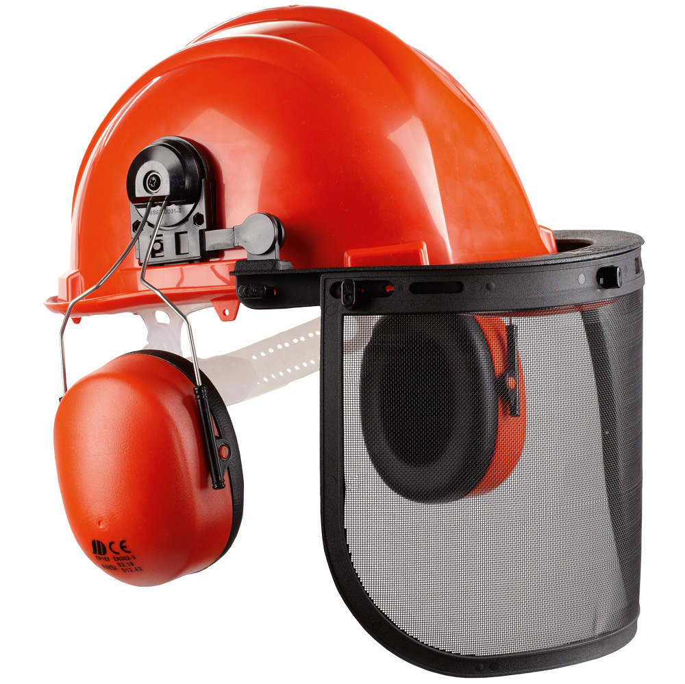 Orange Waldarbeiter-Helmset