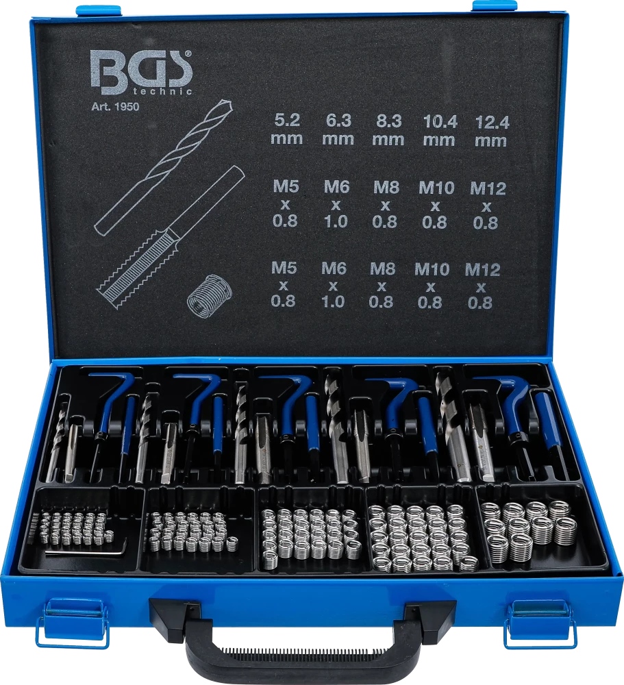 Gewinde-Reparatursatz, M5 - M12, 130-tlg.