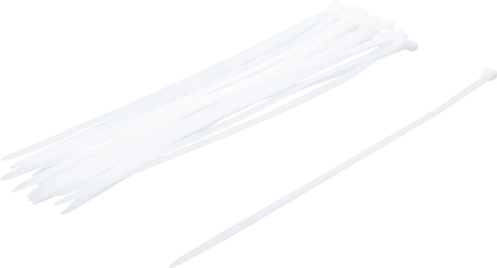 Kabelbinder-Sortiment, weiß, 8,0 x 400 mm, 30-tlg.