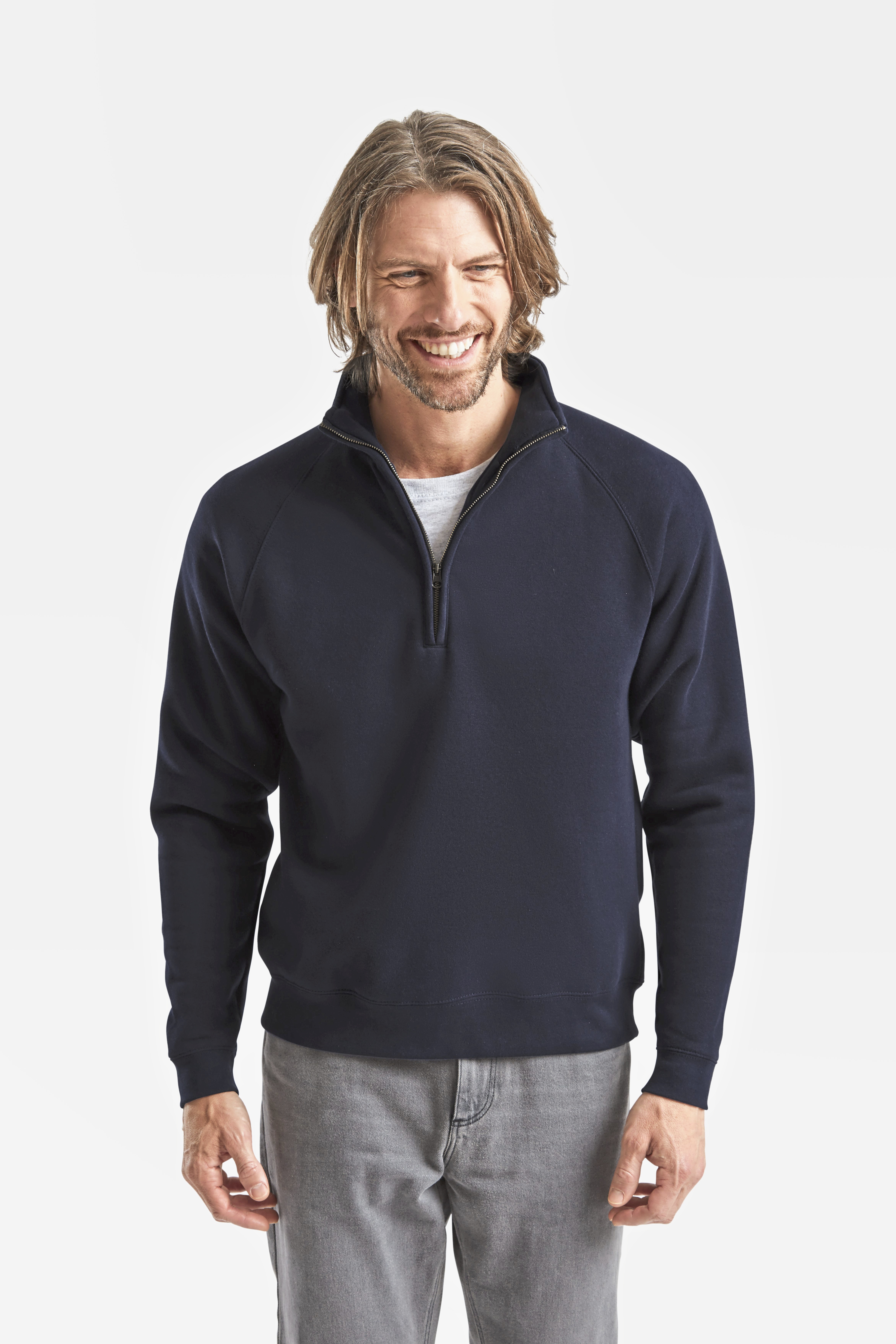 Sweatshirt – Premium Zip Neck Raglan Sweat
