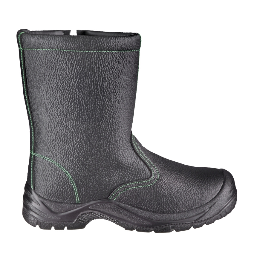teXXor® S3-Winterreißverschlussstiefel ZIPPER schwarz/grün