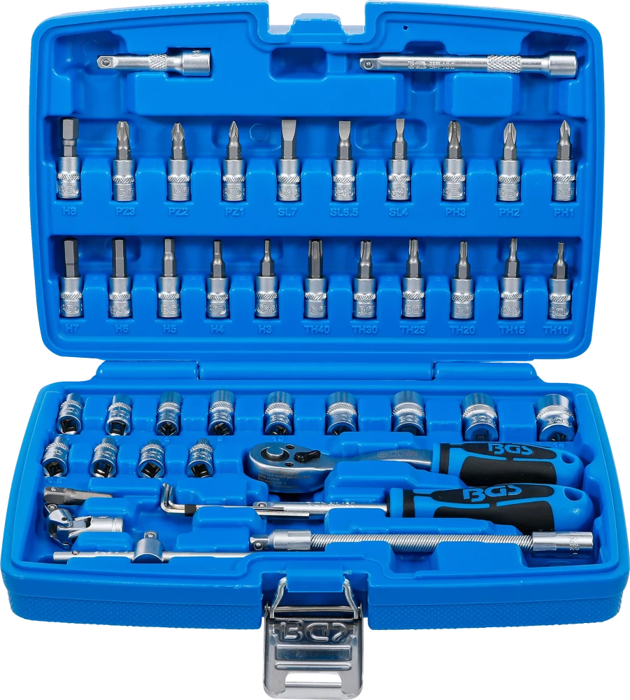 Steckschlüssel-Satz, Antrieb 6,3 mm (1/4"), 46-tlg.