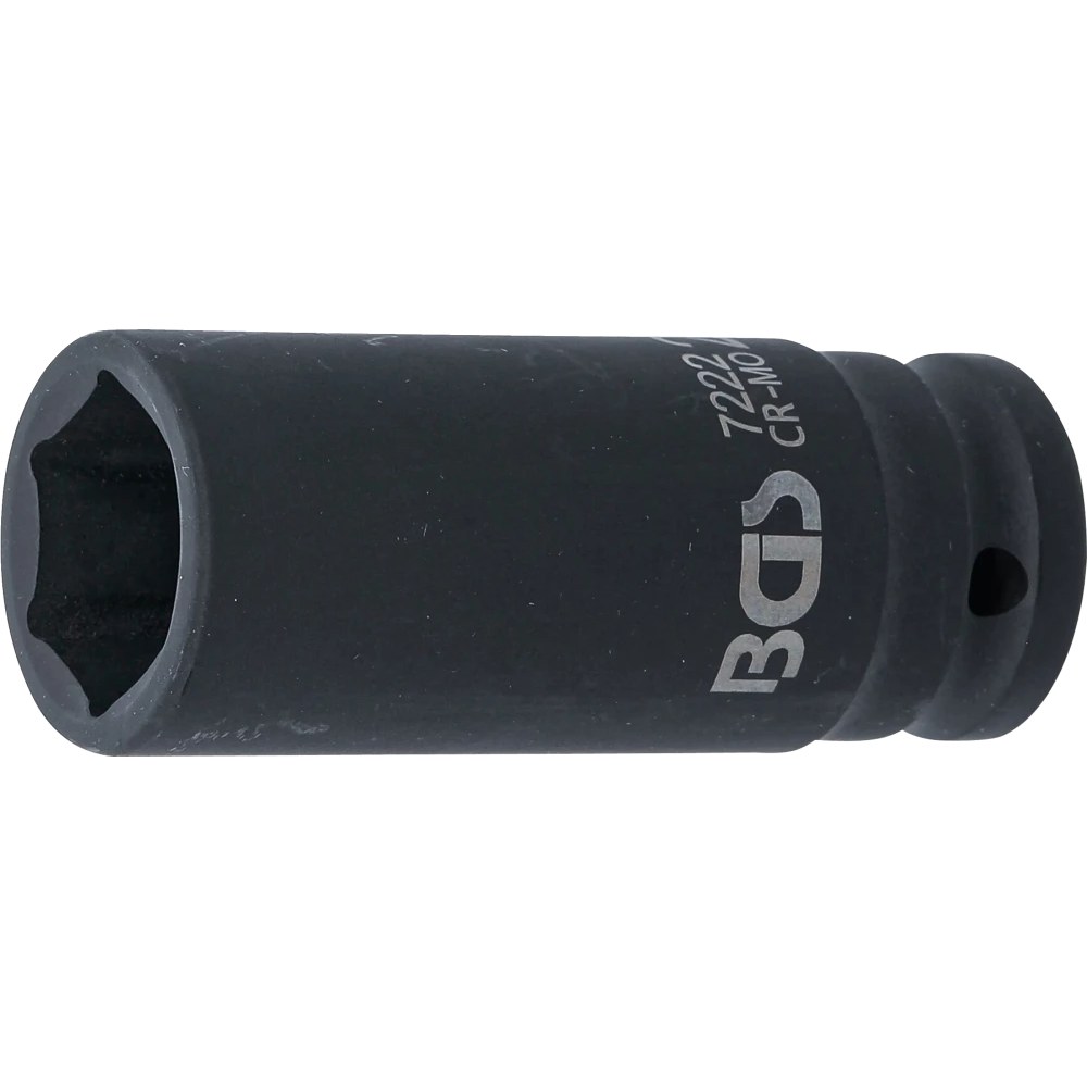Kraft-Steckschlüssel-Einsatz Sechskant, tief, Antrieb Innenvierkant 12,5 mm (1/2"), SW 22 mm
