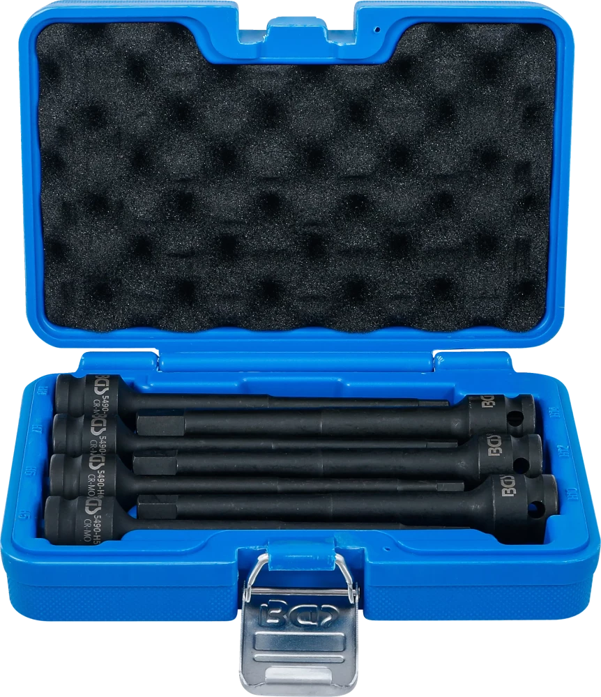 Kraft-Bit-Einsatz-Satz, Länge 150 mm, Antrieb Innenvierkant 12,5 mm (1/2"), Innensechskant 5 - 14 mm, 7-tlg.