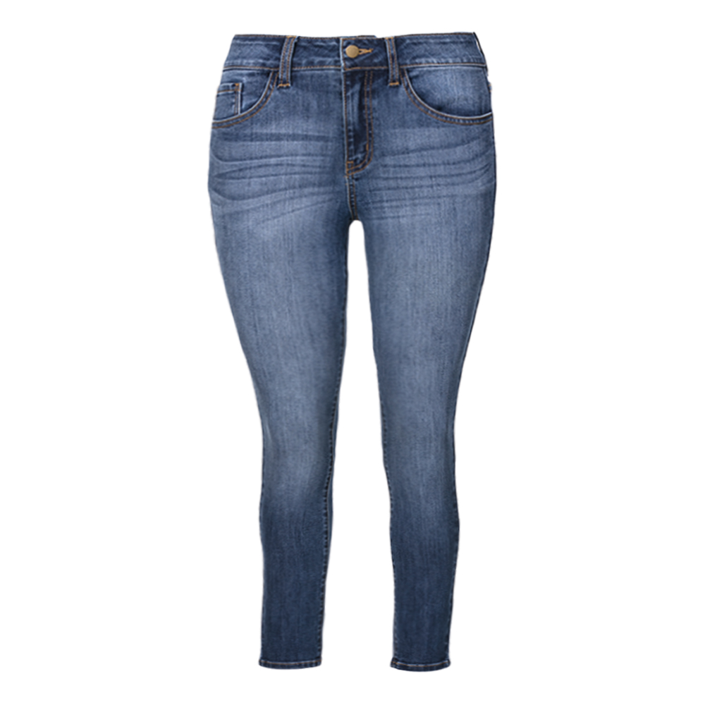 Damen Jeans Curvy, blue-denim-washed, Gr. 44