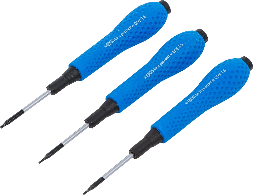 Präzisions-Schraubendreher-Satz, T-Profil (für Torx) T4 / T5 / T6, 3-tlg.