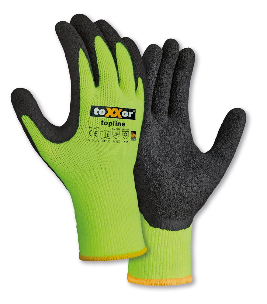 teXXor® Winterhandschuhe POLYACRYL gelb/schwarz