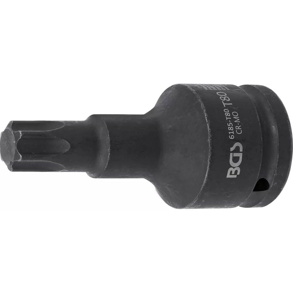 Kraft-Bit-Einsatz, Länge 100 mm, Antrieb Innenvierkant 20 mm (3/4"), T-Profil (für Torx) T80