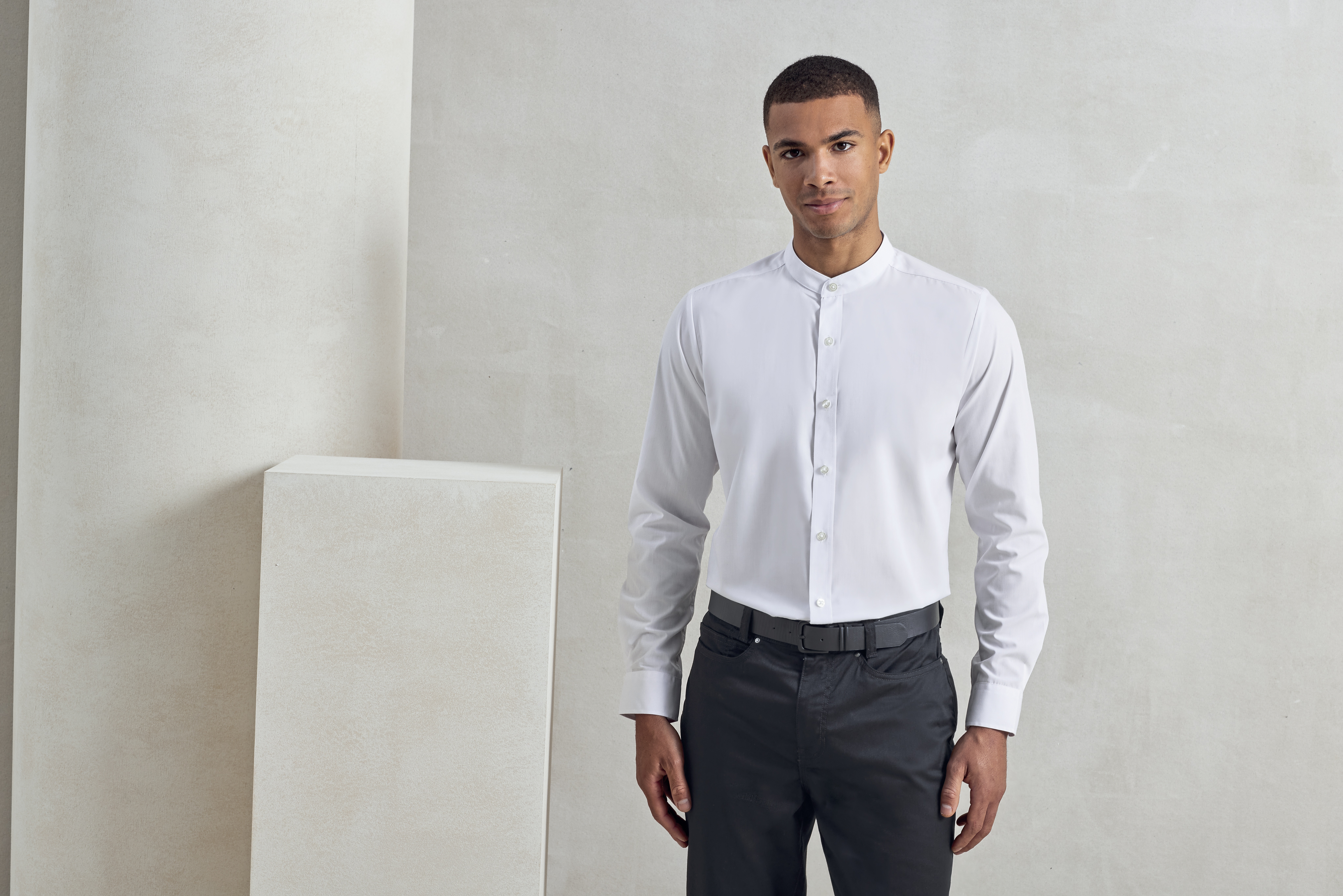 Hemd – Men´s Banded Collar Grandad Long Sleeve Shirt
