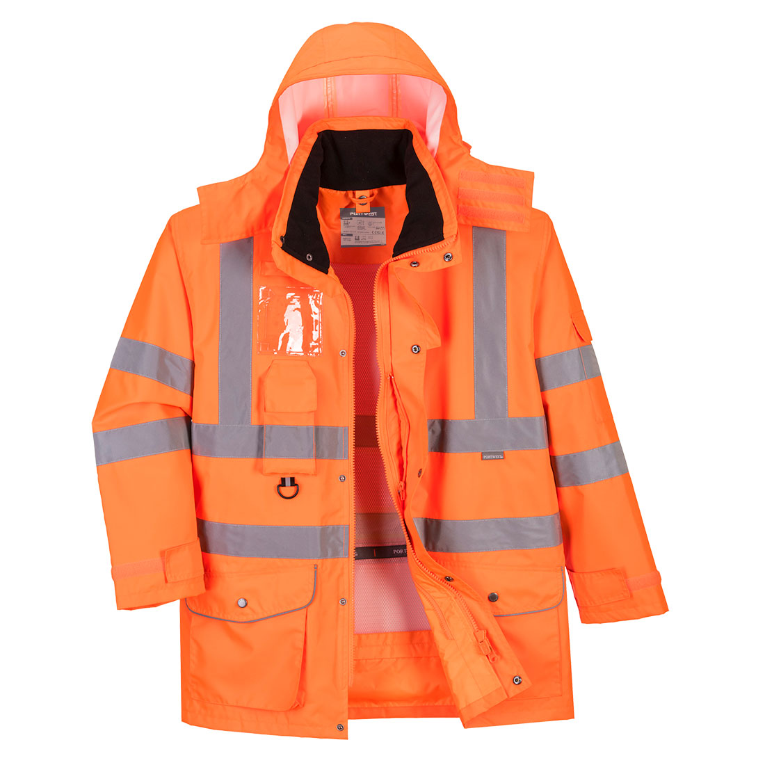 Hi-Vis 7-in-1 Verkehrsjacke atmungsaktiv