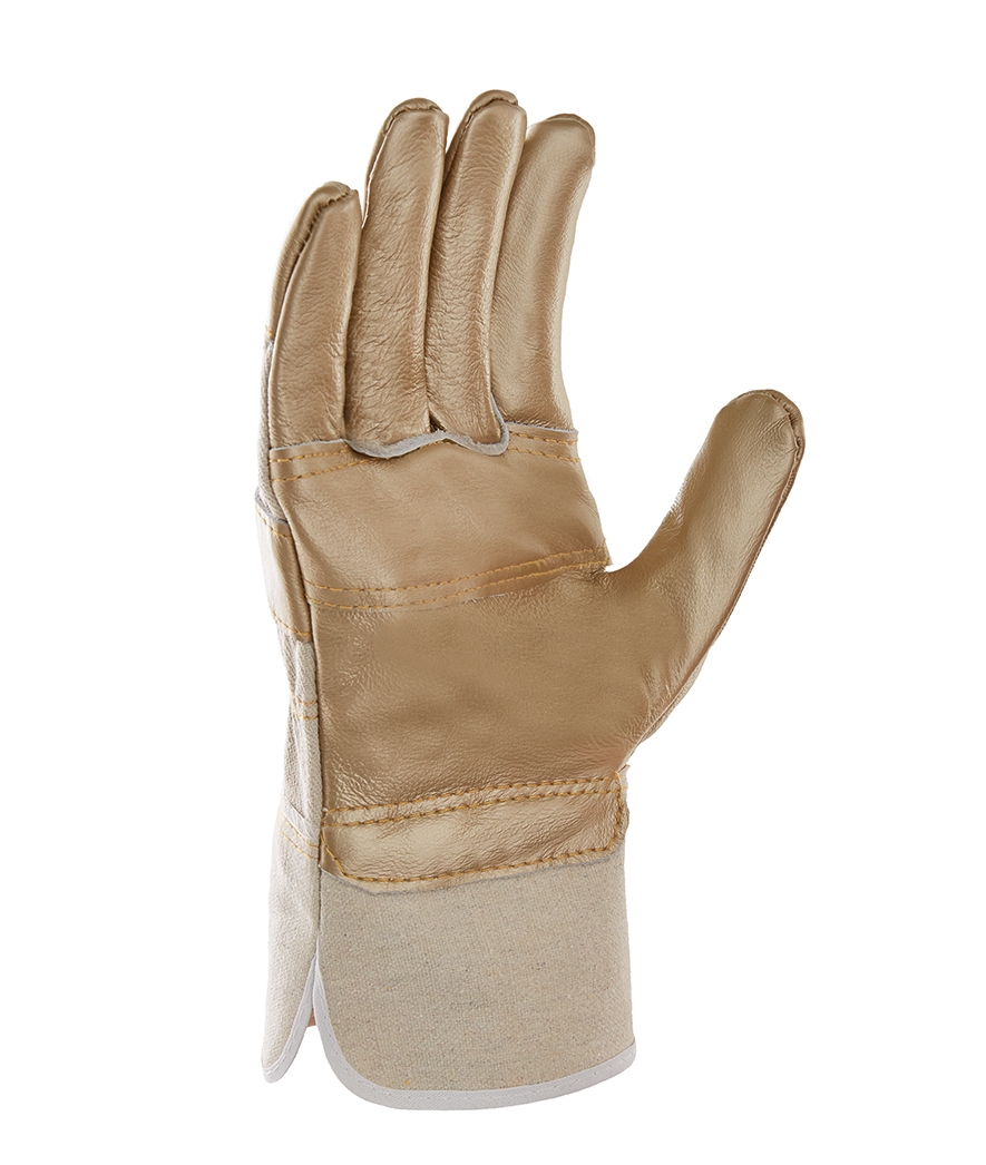 teXXor® Möbelleder-Handschuhe HELLES LEDER Leder hell, Drell weiß