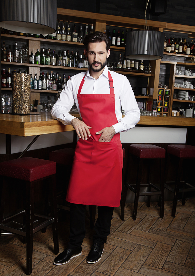 Latzschürze Basic mit Schnalle und Tasche